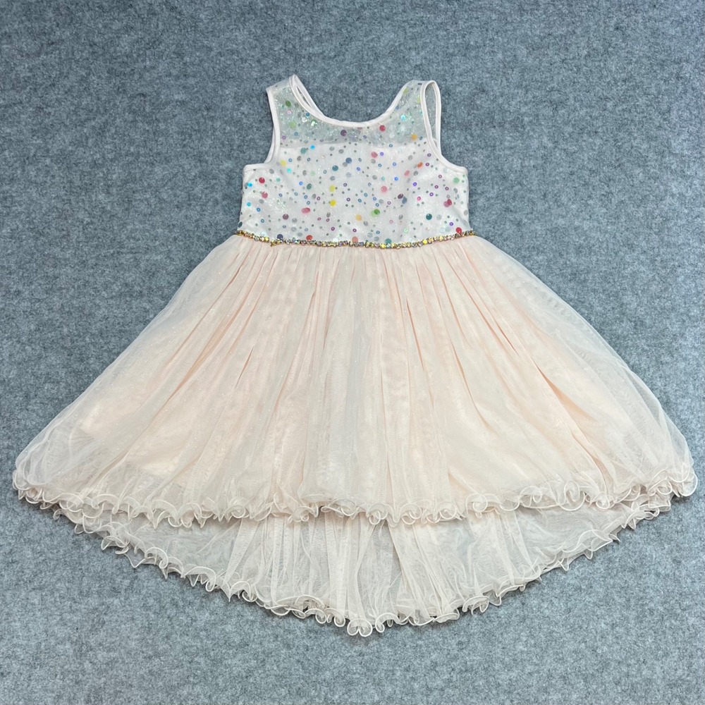 American Princess Girls Sparkle Sequin Tulle Dress Birthday Party Formal Size 6